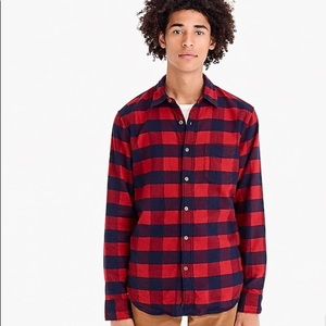 J.Crew plaid flannel button down LUMBERJACK RED
